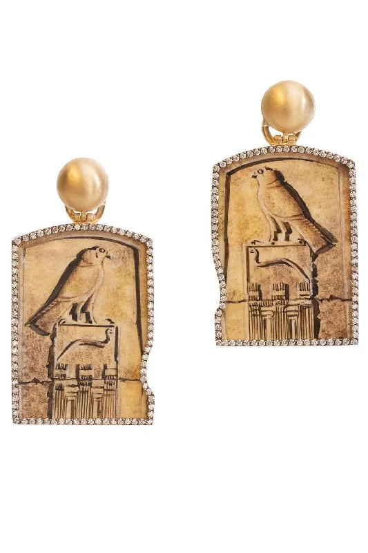 Studded Mini Dresses for Edgy Appeal -Miniature Painting Horus Earrings