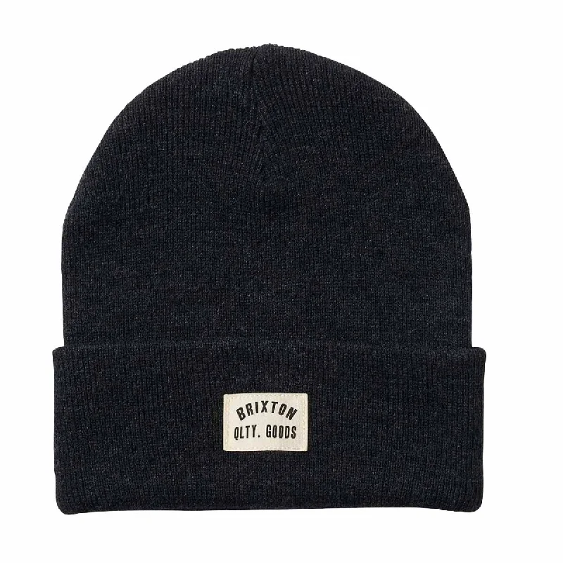 Embroidered cap with custom team initials -Brixton - Woodburn Watch Cap Beanie Washed Black