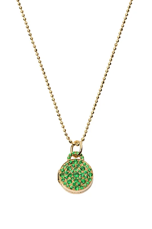 Pleated Mini Dresses for Textured Look -Mini Sugar Green Garnet Locket Necklace