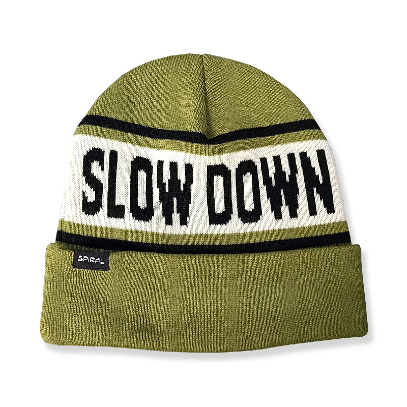 Adjustable trucker cap for outdoor summer fun -Spiral Wax Co Slow Down Beanie - Assorted Colors