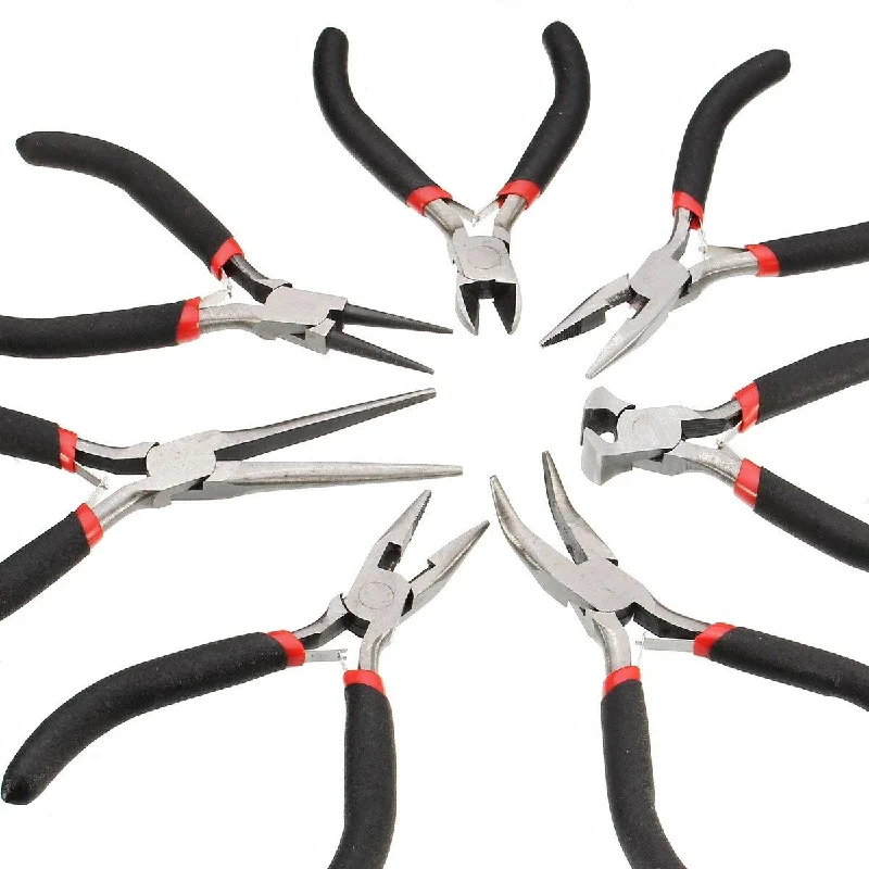 Mini Dresses for Prom Nights -7Pcs Mini Beading Pliers Tools  Round Flat Long Nose Multi Size Pliers Set