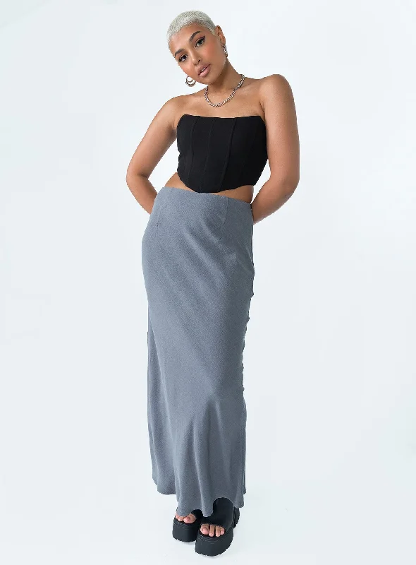 Spandex Mini Dresses for Flexible Fit -Jodie Maxi Skirt Grey