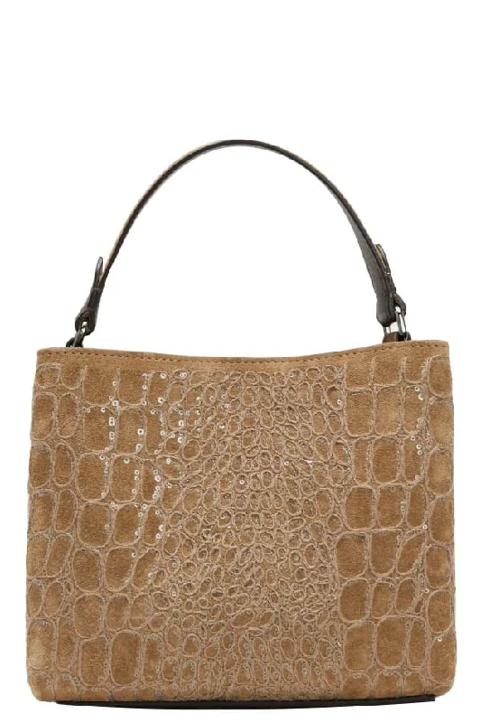 Mini Dresses for Everyday Wear -Mini Croc Embroidered Bag