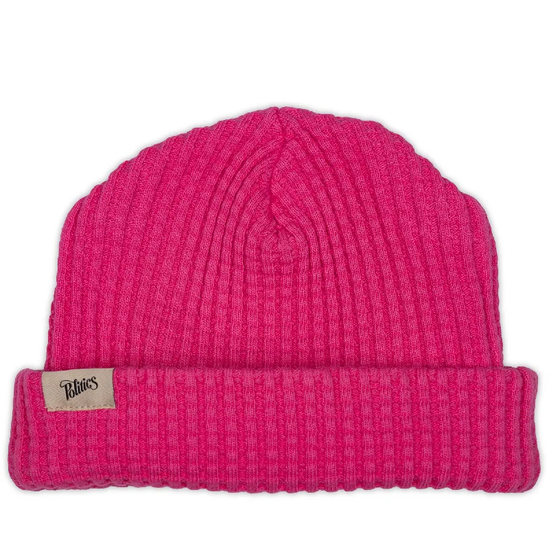 Adjustable snapback cap for easy fit tweaks -Politics x Standard Issue Thermal Beanie - Pink