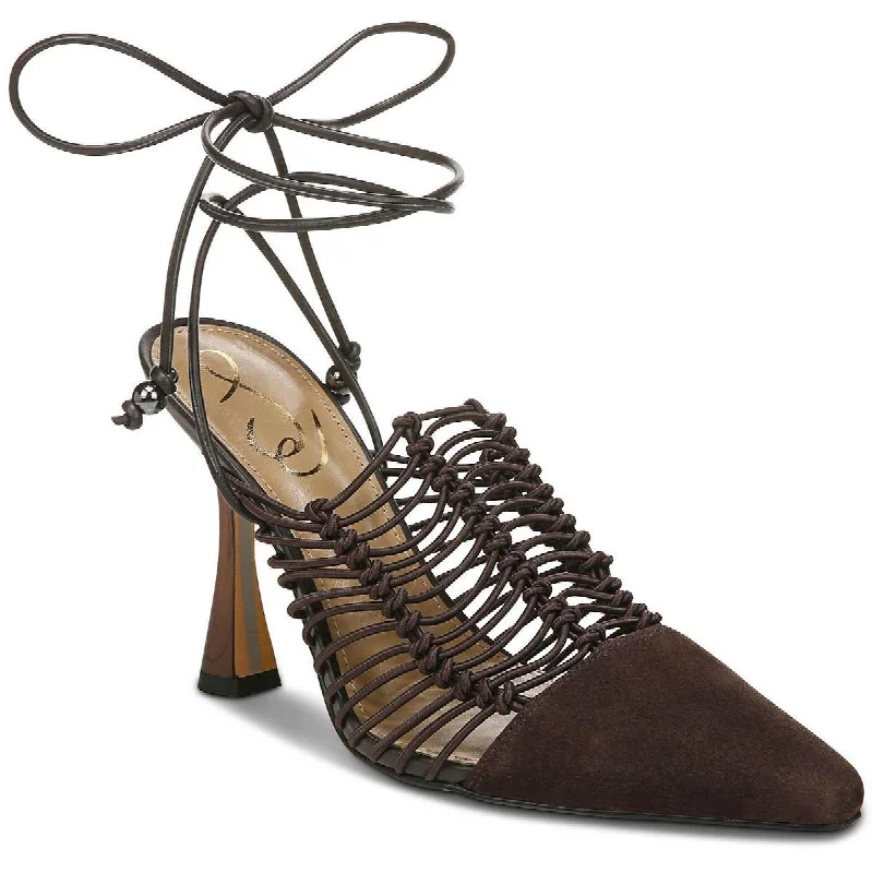 Ladies shoes featuring mesh panels breathe well -Sam Edelman Womens Trinity Suede Ankle Wrap Pumps