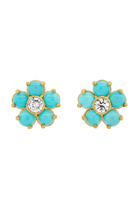 Beaded Mini Dresses for Glamorous Touch -Mini Flower Stud Earrings