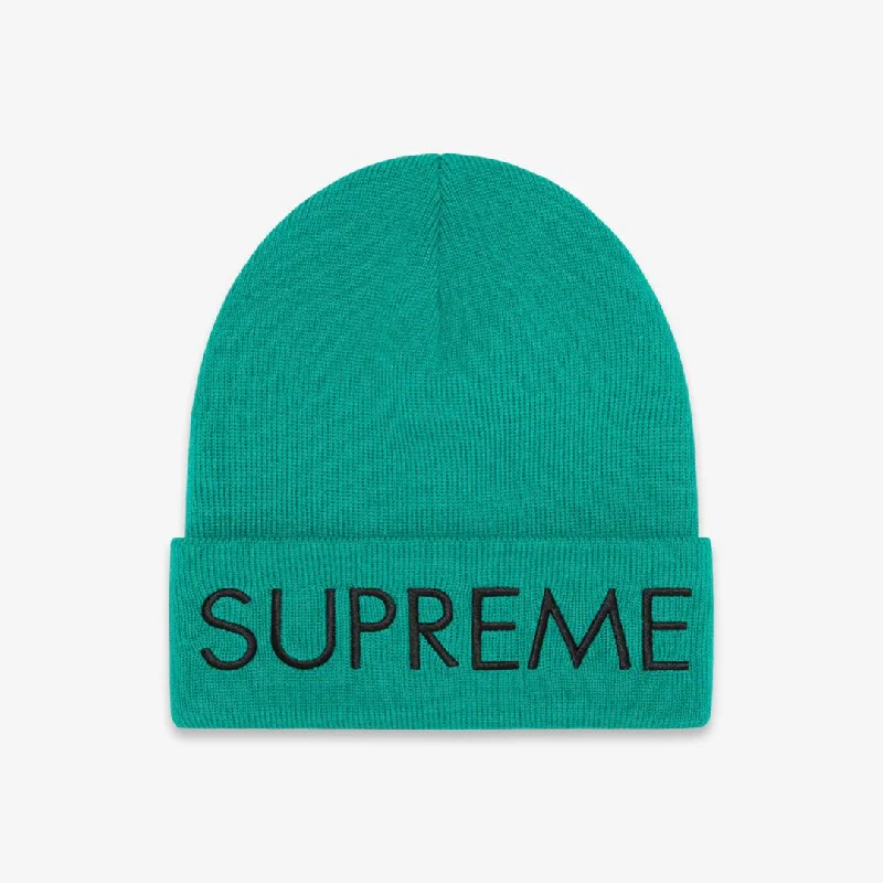 Retro striped cap for vintage sporty vibes -Supreme Beanie 'Capital' Dark Aqua (FW22)