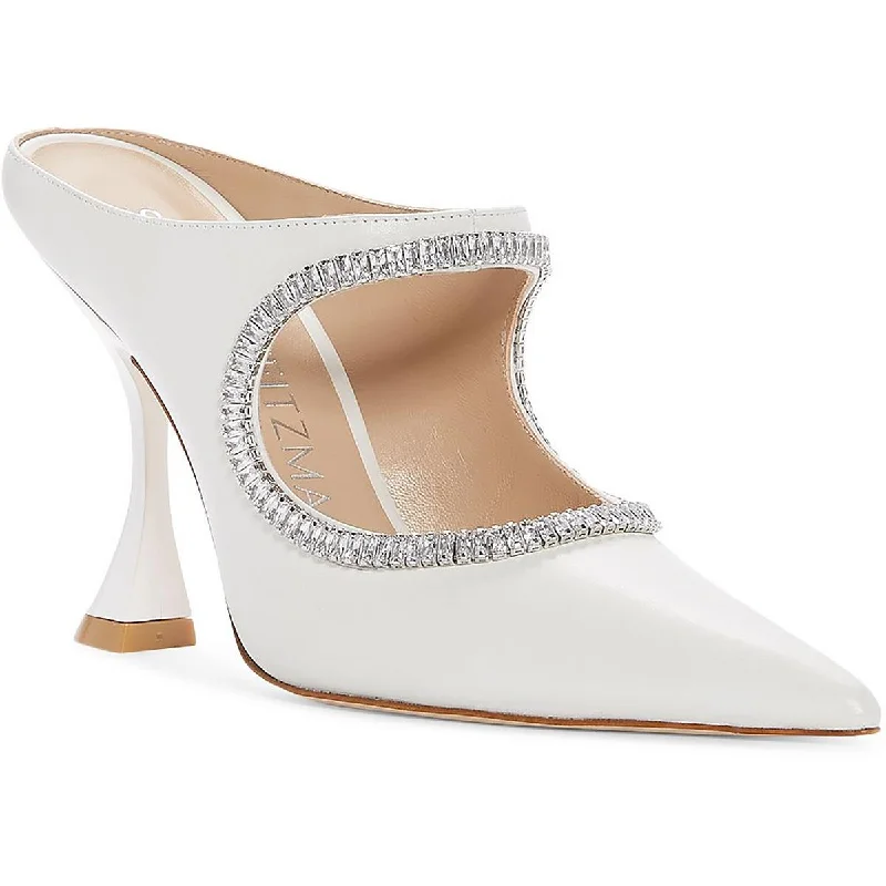 Ladies shoes for summer nights shimmer lightly -Stuart Weitzman Womens XCurve Crystal 100 Embellished Pumps