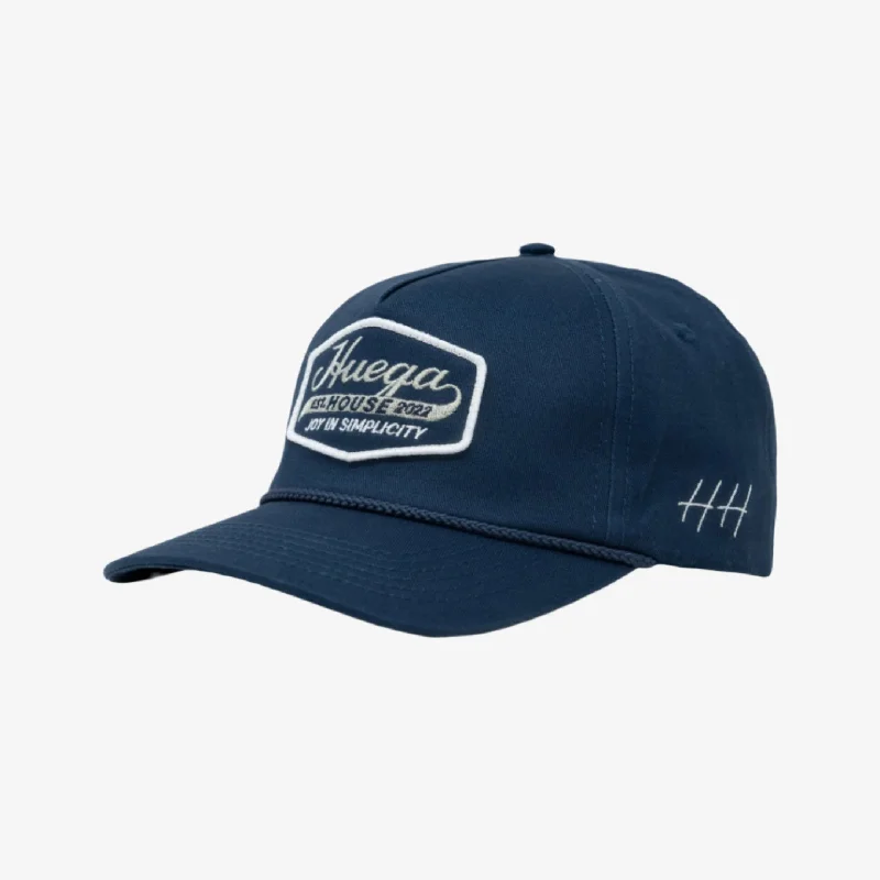 Embroidered sports cap for team pride display -Huega House 'Solace' Snapback Hat Navy Blue