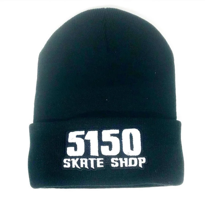 Cotton mesh cap for airy outdoor comfort -5150 Skate Shop Black Beanies