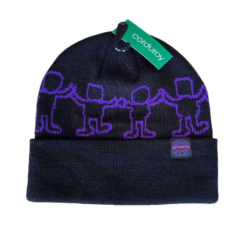 Durable dad cap for relaxed weekend outings -Directive x Corduroy Friends Beanie - Black/Purple