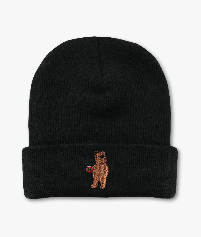 Classic navy cap for timeless wardrobe staple -Riot Bear Embroidered Beanie