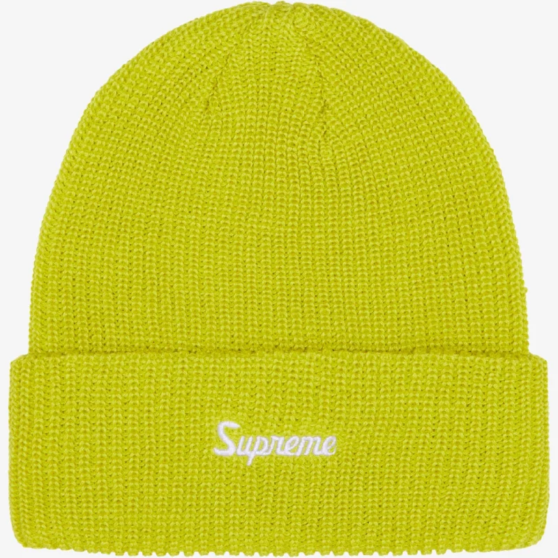 Minimal snapback cap for clean urban style -Supreme Loose Gauge Beanie Lime Yellow (FW24)