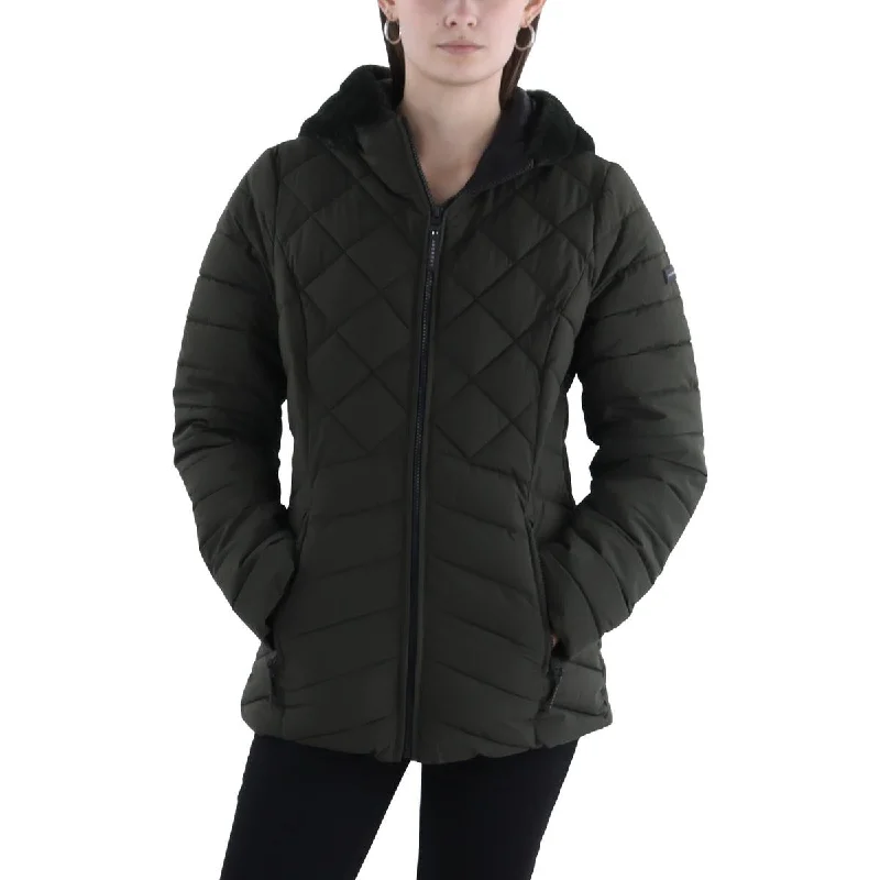 College Jackets for Campus -Laundry by Shelli Segal Womens Quilted Hooded Puffer Jacket