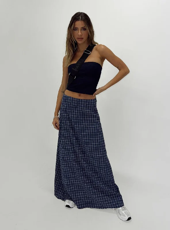 Orange Mini Dresses for Energetic Feel -Janee Maxi Skirt Navy