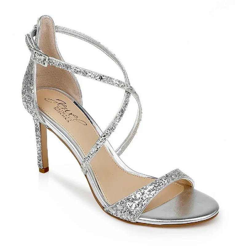 Ladies shoes for summer nights shimmer lightly -Jewel Badgley Mischka Womens DIMITRA Ankle Strap Pumps