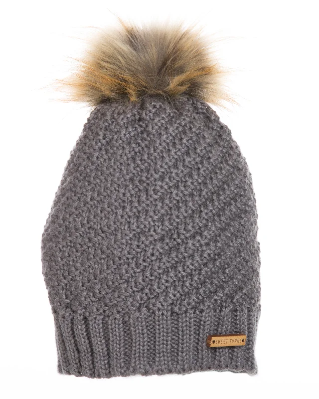 Designer cap for high-end brand appeal -Lexington Beanie in Slate