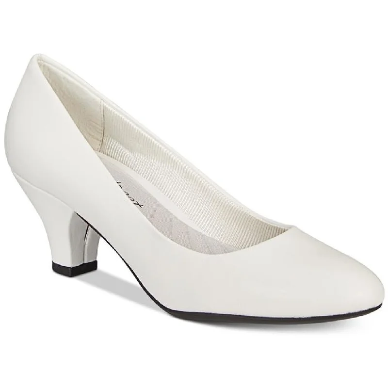 Ladies shoes with mid heels strike balance -Easy Street Womens Fabolous Faux Leather Slip-On Pumps