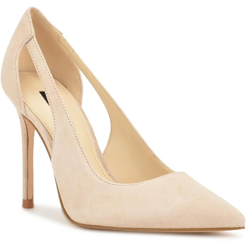 Ladies shoes with stiletto heels look fierce -Nine West Womens Favon Suede Pointed Toe Pumps