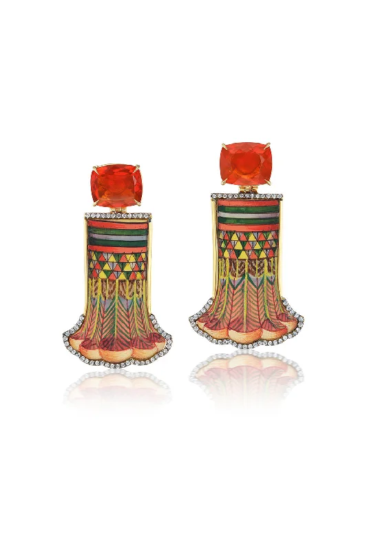 Black Mini Dresses for Versatile Wear -Miniature Egyptian Column Earrings