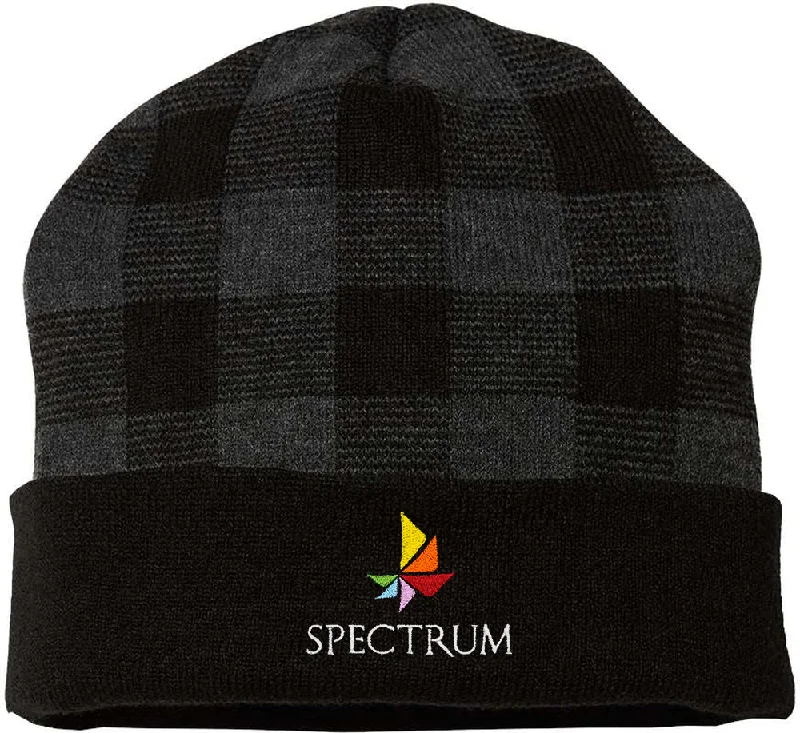 Minimalist cap for sleek simple style -Cap America Plaid Knit with Cuff