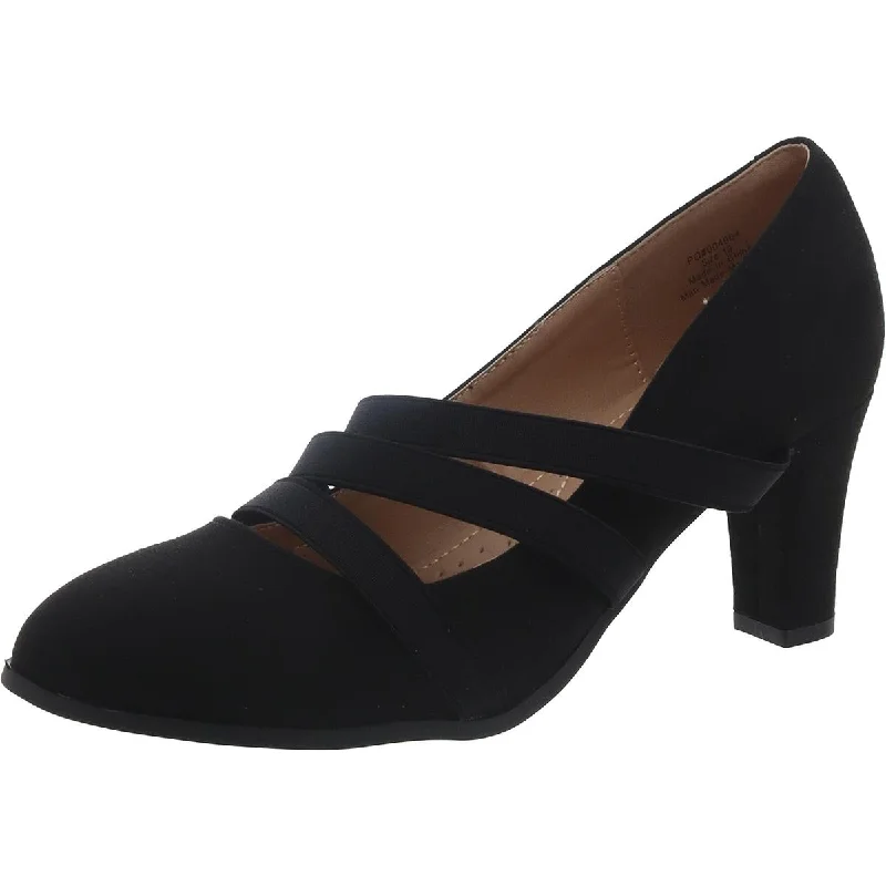 Ladies shoes with lace-up fronts are stylish -Journee Collection Womens Faux Suede Pointed toe Pumps