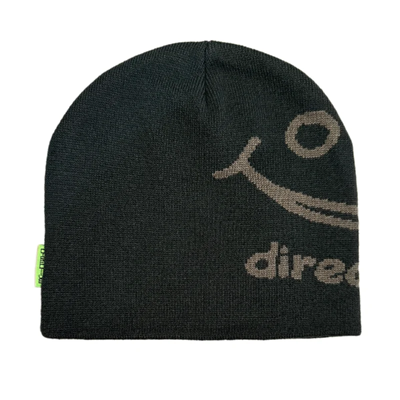 Black baseball cap for sleek all-black looks -Directive Smiley Beanie