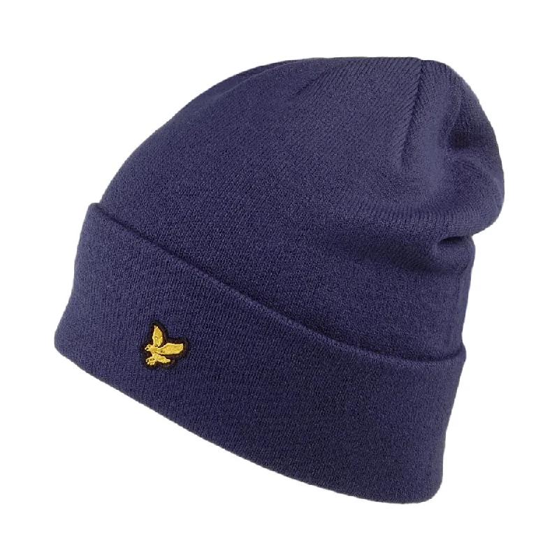 Camouflage cap with adjustable strap back -Lyle & Scott Hats Basic Beanie Hat - Navy Blue