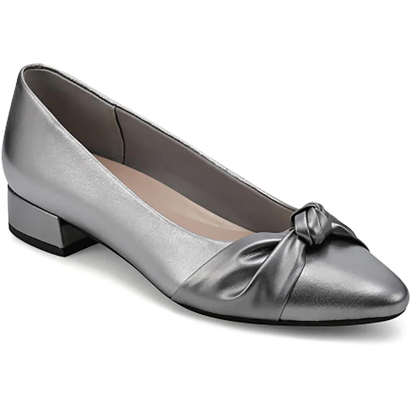 Ladies shoes for rainy seasons repel water -Easy Spirit Womens Caster Knot-Front Pointed Toe Pumps