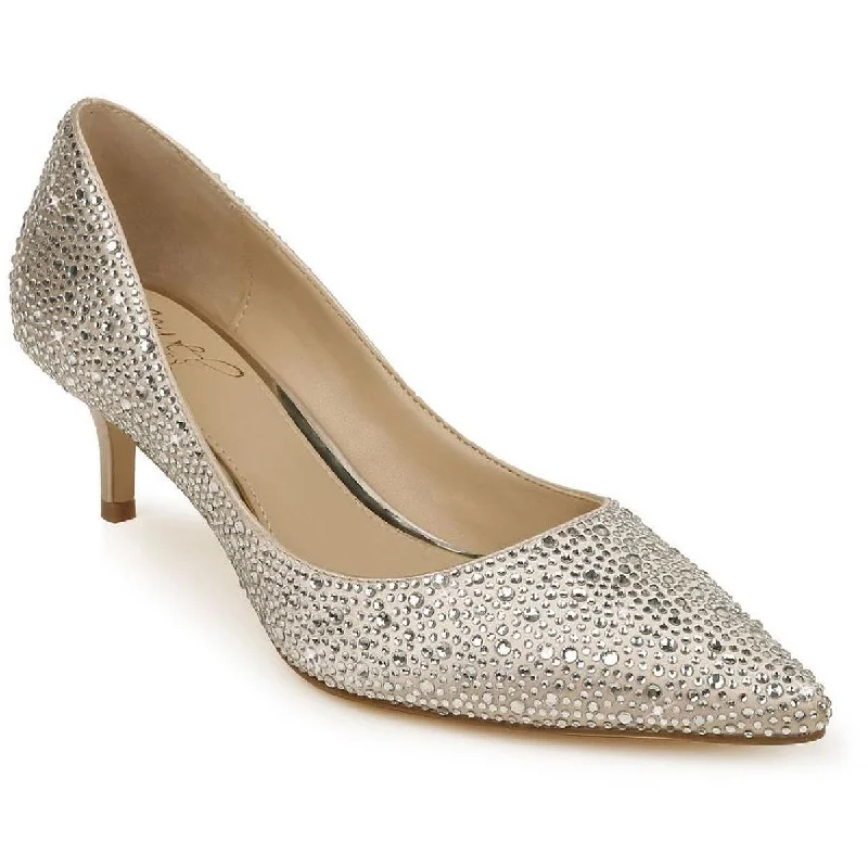 Ladies shoes featuring quilted textures add depth -Jewel Badgley Mischka Womens Frenchie Rhinestone Pumps