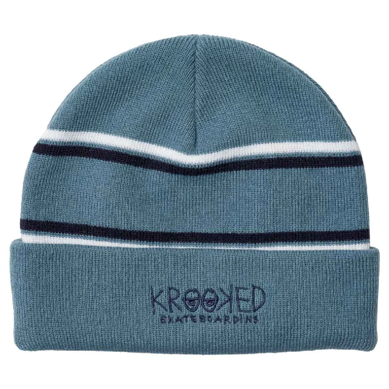 Trucker mesh cap for ventilated cool wear -Krooked - Eyes Cuff Beanie Blue