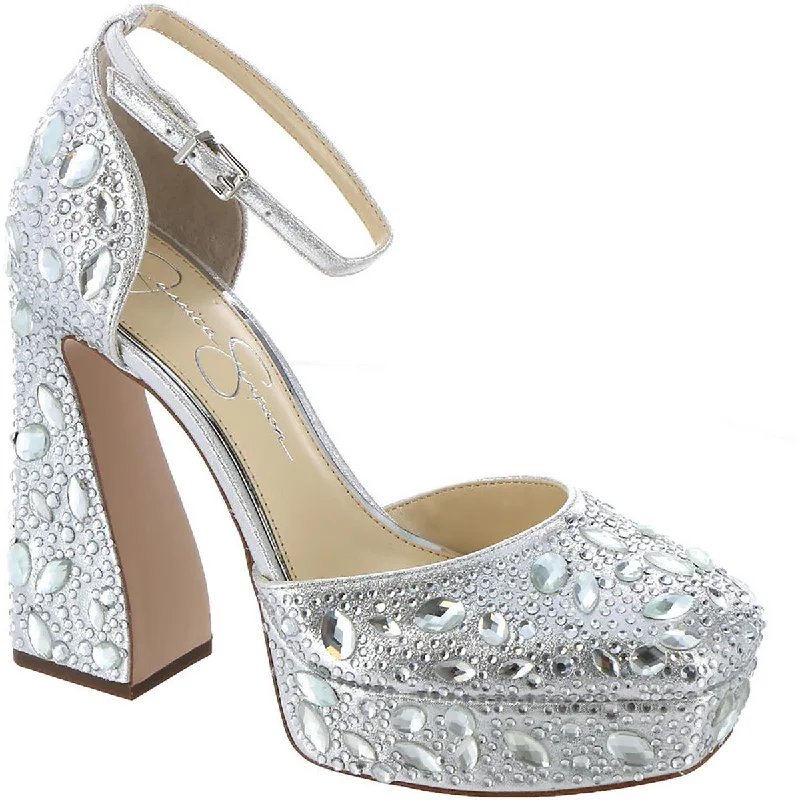 Ladies shoes with sleek loafers look smart -Jessica Simpson Womens Dreama Rhinestone Metallic Pumps