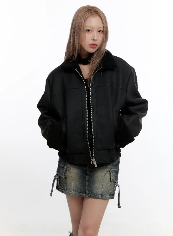 Sportswear Jackets for Athletic Use -CozyChic Zip-Up Faux Fur Jacket CN425