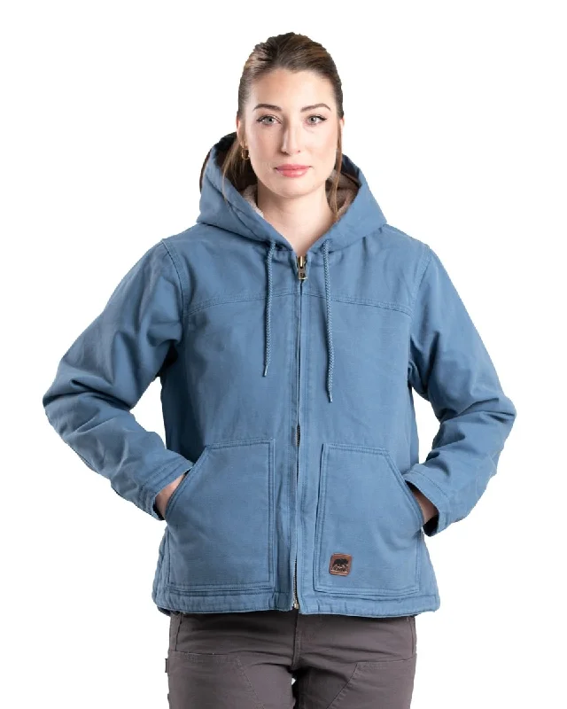 Gym Jackets for Workout -Women's Vintage Washed Duck Hooded Jacket