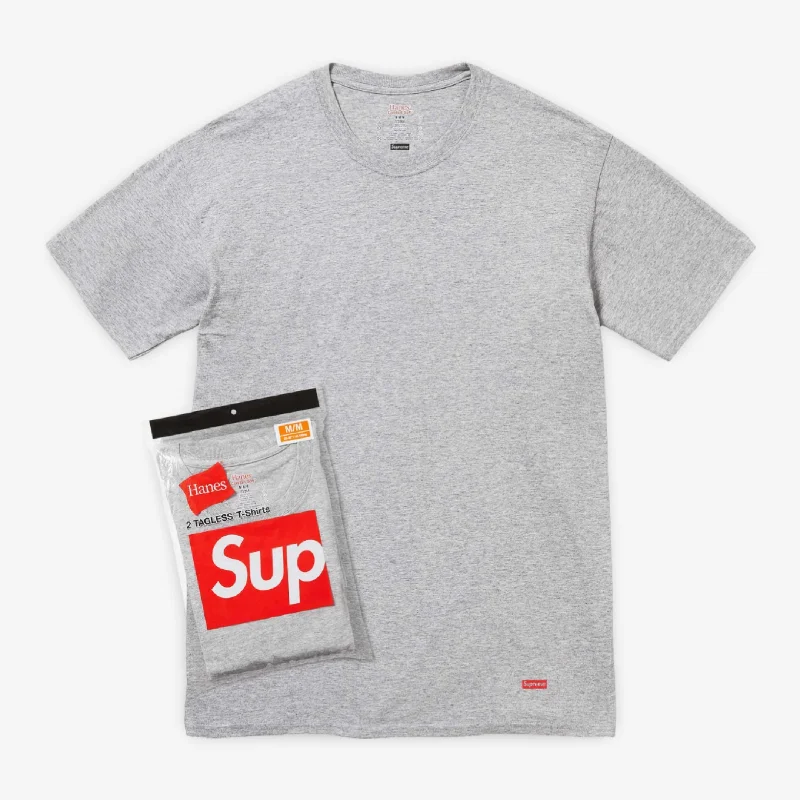 Denim cap with faded wash texture -Supreme x Hanes Tagless Tees (2 Pack) Heather Grey (SS24)