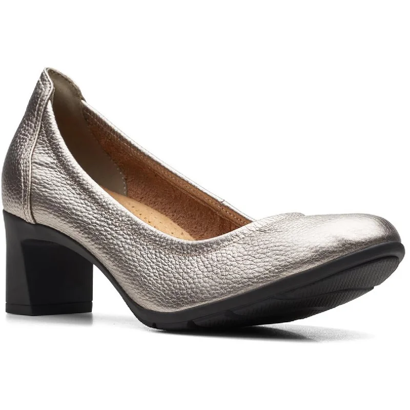 Ladies shoes with non-slip soles stay steady -Clarks Womens Neiley Pearl Leather Slip On Pumps