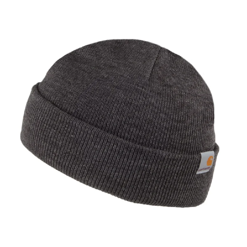 Neon graphic cap for eye-catching night runs -Carhartt WIP Hats Stratus Short Watch Beanie Hat - Heather Grey