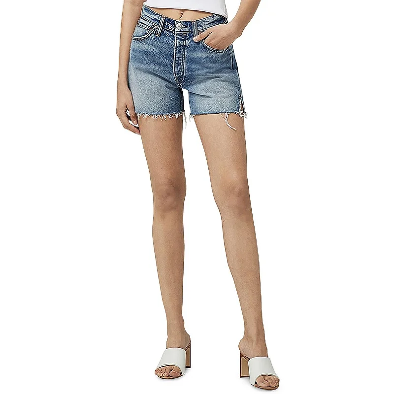 Mini Dresses with Buttons for Stylish -Rag & Bone Womens Mini Raw Hem Denim Shorts