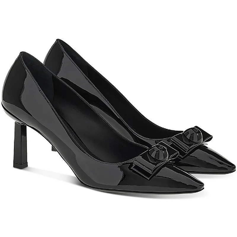 Ladies shoes featuring satin finishes feel smooth -Salvatore Ferragamo Womens Katrin Bow Pointed Toe Pumps