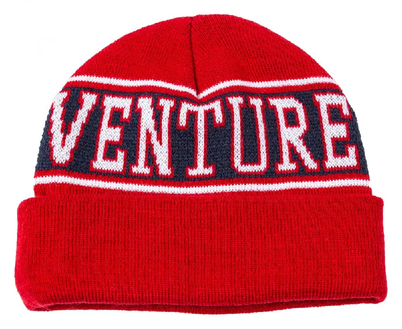 Premium snapback cap with embroidered artwork -Horizon Cuff Beanie (Red)