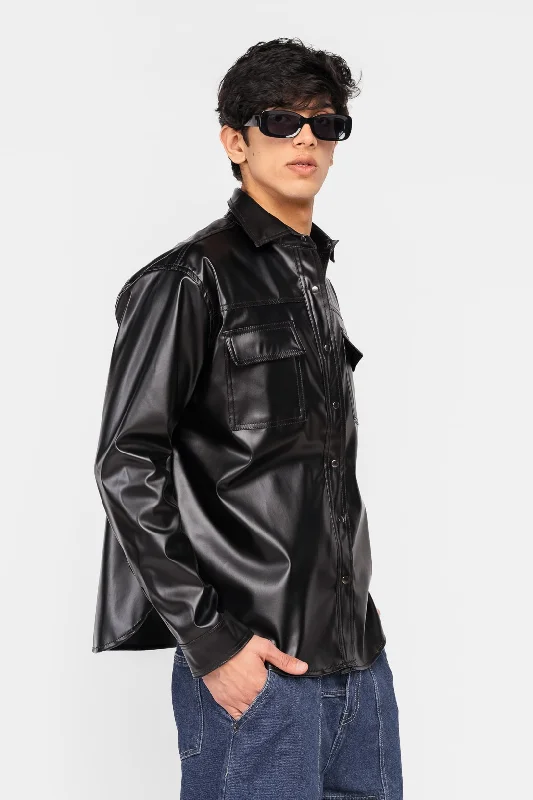 Biker Jackets for Edgy Style -Black Leather Cowboy Men's Jacket