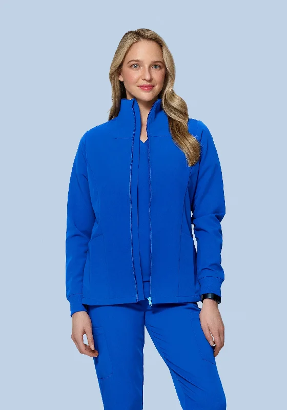 Yellow Jackets for Bright -Women's Modern Scrub Jacket Royal Blue