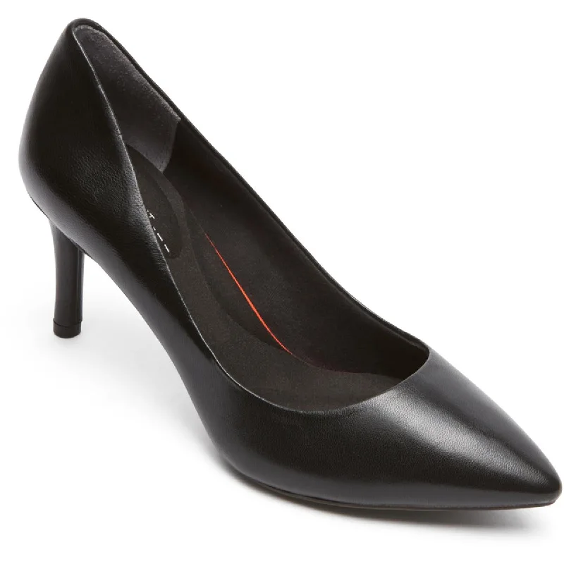 Ladies shoes with cushioned soles feel cozy -Rockport Womens Leather Pointed Toe Pumps