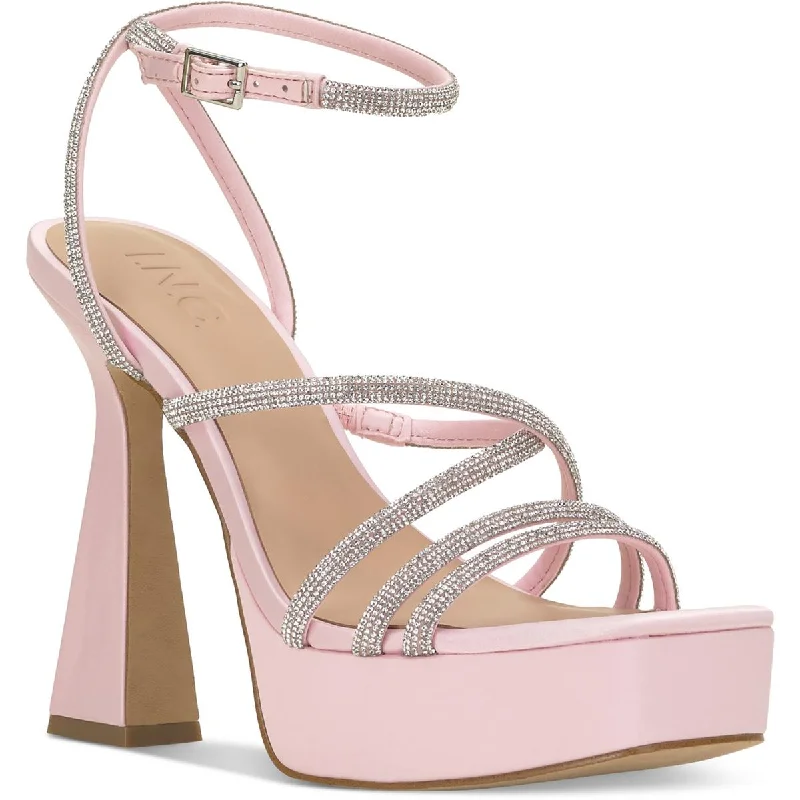 Ladies shoes featuring mesh panels breathe well -INC Womens Ritikaf Embellished Strappy Pumps