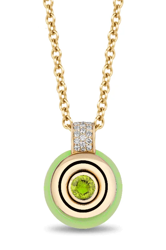 Geometric Mini Dresses for Modern Design -Peridot Mini Donut Pendant Necklace