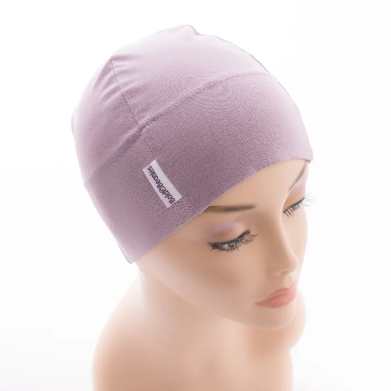 Soft cotton cap for all-day wear ease -Lilac Cancer Cotton Beanie Hat