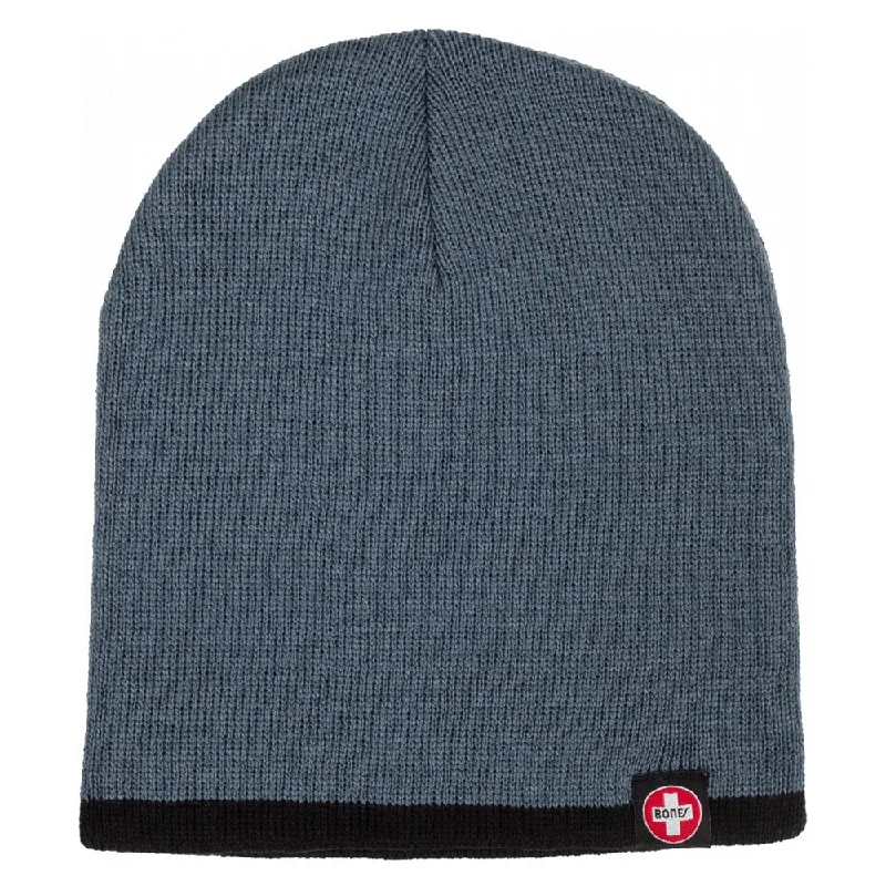 Warm wool cap for cold weather days -Bones - Swiss Beanie Charcoal/Black