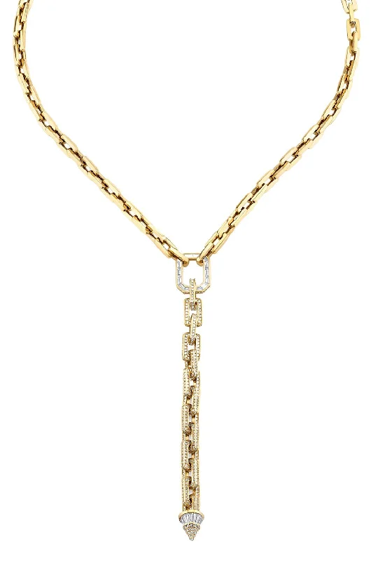 Mini Dresses for Pool Parties -DIAMOND MINI DECO LINK PAVE LARIAT