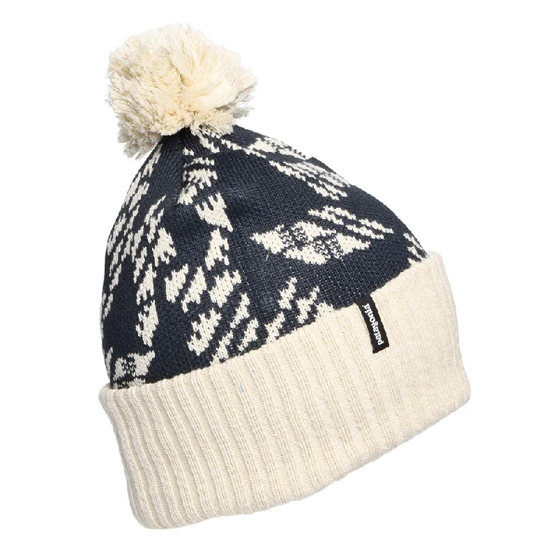 Lightweight cap for summer hiking trails -Patagonia Hats Synched Flight Powder Town Bobble Hat - Navy-Cream