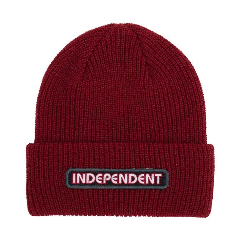 Wool sports cap for chilly game nights -Independent Trucks B/C Groundwork Beanie Long Shoreman Red/Black Beanie